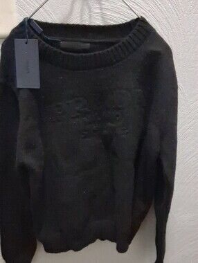Prada Men's Charcoal Ribbed Crewneck Sweater